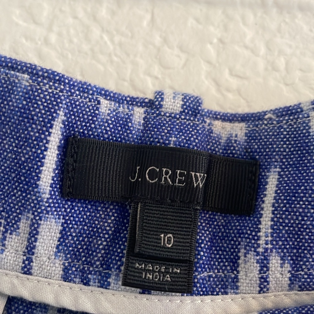 J. Crew High Waist Blue and White Chevron Shorts - Picture 3 of 6